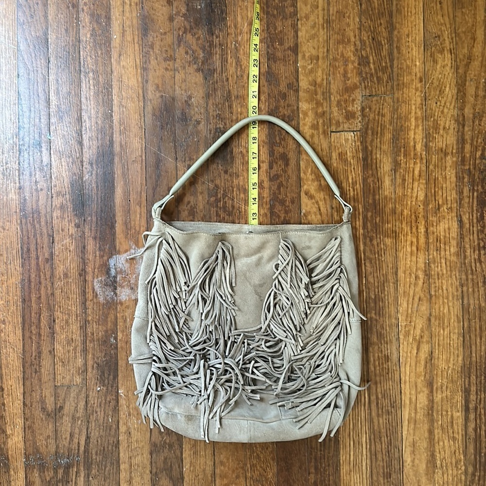 Top Shop Suede Leather Tan Hobo Shoulder Bag - Picture 8 of 8